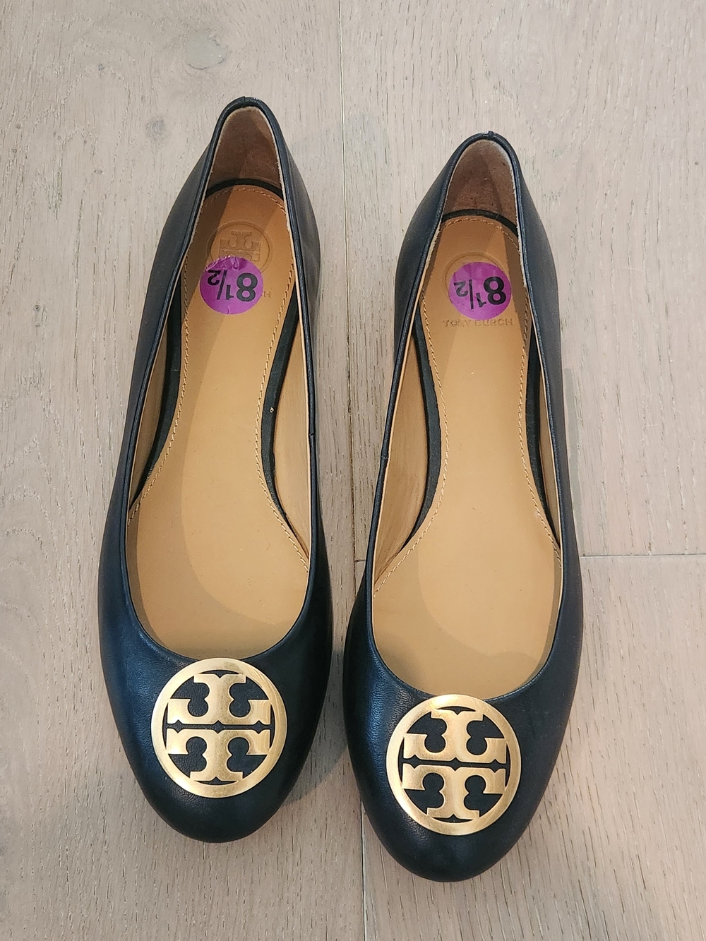 Tory Burch Black Miller Logo Ballet Flats